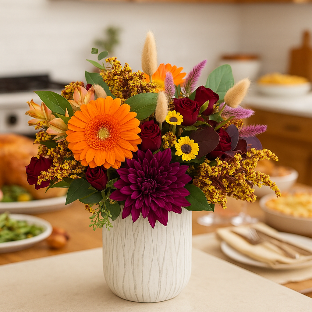 traditional Centerpiece on a kitchen island