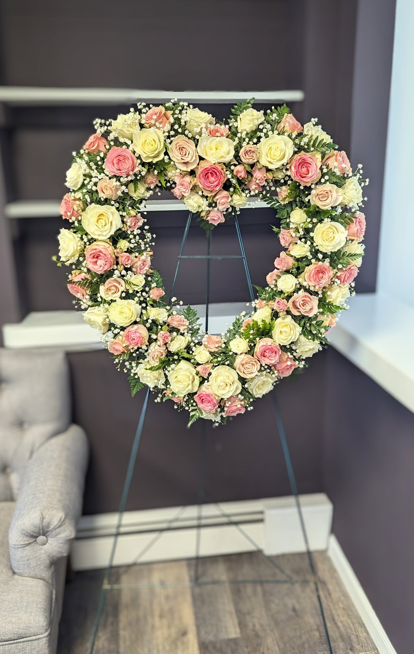 Pastel Memories Standing Heart Wreath