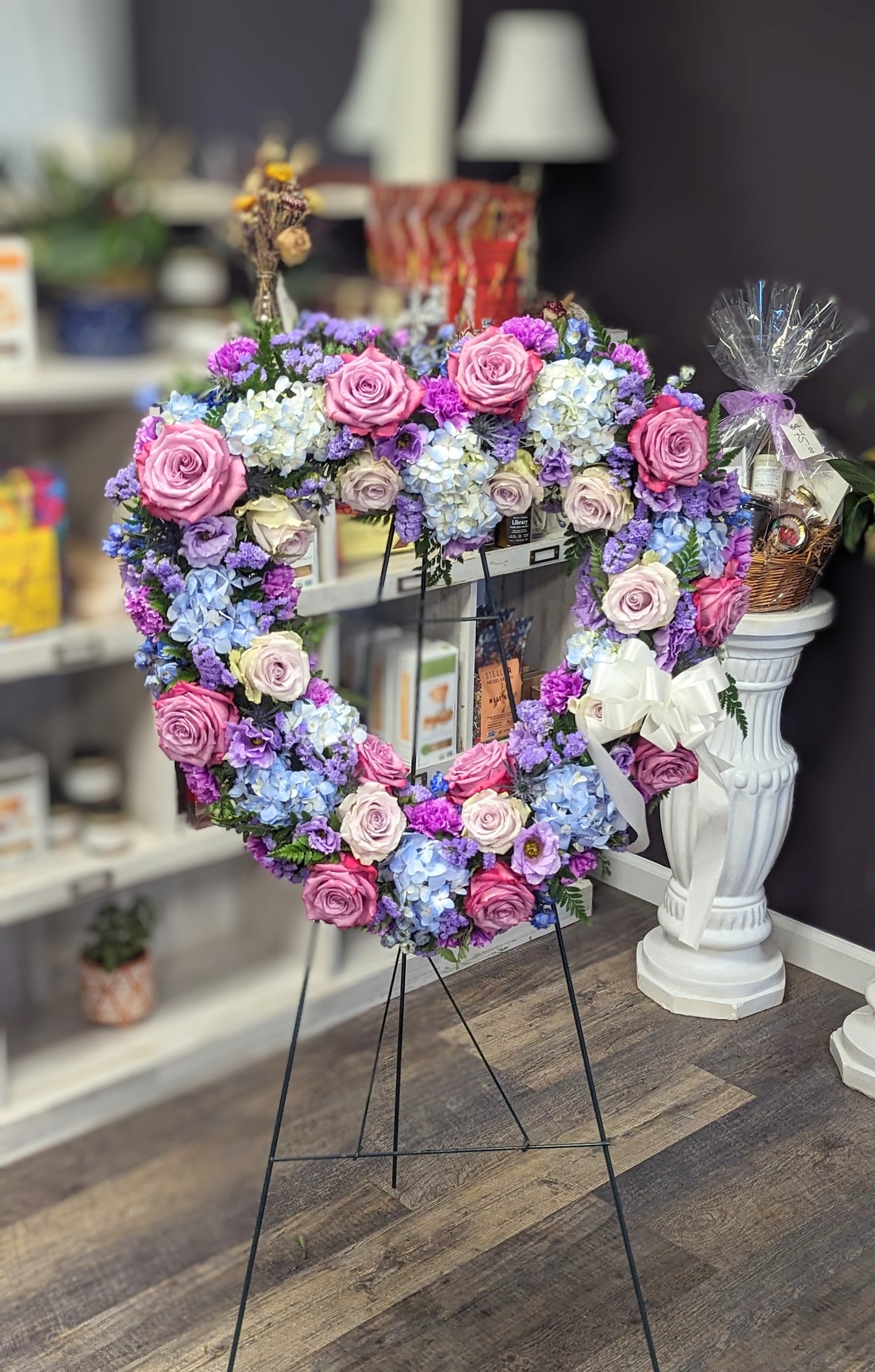 Lavender Reflections Standing Heart Wreath