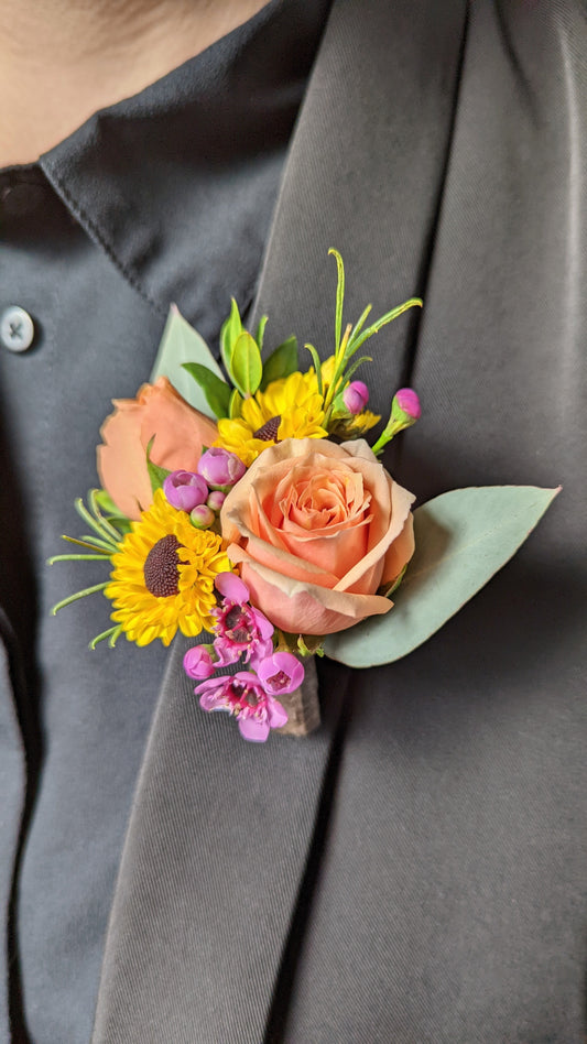 Flowers + Foliage Boutonniere